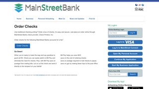 Order Checks - MainStreet Bank
