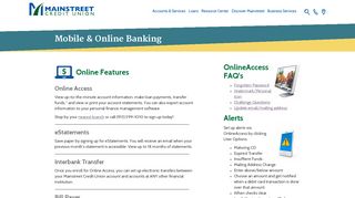 Kansas City Online and Mobile Banking | Mainstreet Credit Union