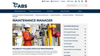 Maintenance Manager - American Bureau of Shipping