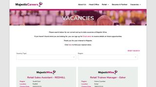 Majestic Careers: Vacancies