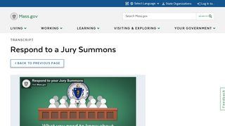 Respond to a Jury Summons | Mass.gov