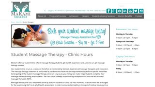 Student Massage Clinic in Alberta | makamicollege.com