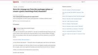 How to change my Tata Sky packages/plans or create a pack ...