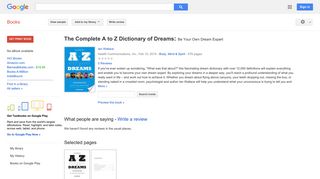 The Complete A to Z Dictionary of Dreams: Be Your Own Dream Expert