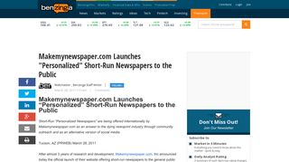Makemynewspaper.com Launches 