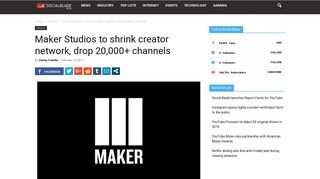 Maker Studios to shrink creator network, drop 20,000+ channels ...