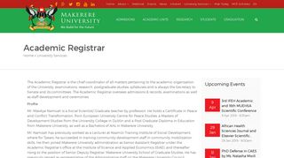Academic Registrar | Makerere University
