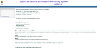 Malepa Online Registration - Botswana Examinations Council
