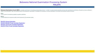 malepa - Botswana Examinations Council