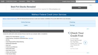 Malheur Federal Credit Union Services: Savings, Checking, Loans