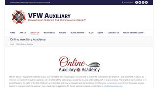 Online Auxiliary Academy - VFW Auxiliary National Organization