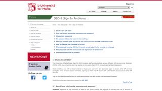 SSO & Sign In Problems - IT Services - University of Malta