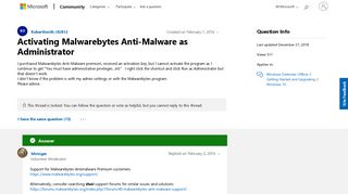 Activating Malwarebytes Anti-Malware as Administrator - Microsoft ...