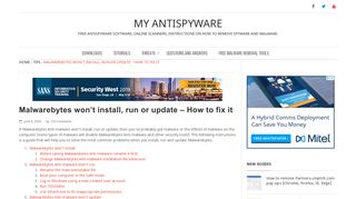 Malwarebytes won't install, run or update – How to fix it - My AntiSpyware