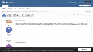 Unable to login to cloud console - Malwarebytes Endpoint ...