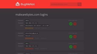 malwarebytes.com passwords - BugMeNot