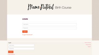 Login - Mama Natural Birth Course