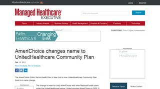 AmeriChoice changes name to UnitedHealthcare Community Plan ...