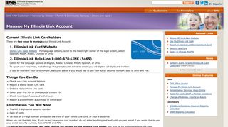IDHS: Manage My Illinois Link Account