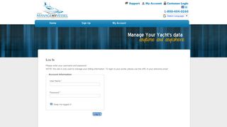 Log In - Manage My Account - Manage My Vessel