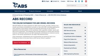 ABS RECORD - American Bureau of Shipping