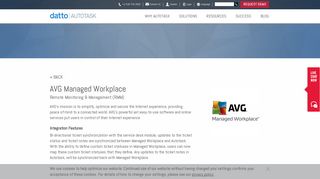 Autotask Integration - AVG Managed Workplace