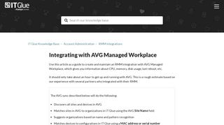 Integrating with AVG Managed Workplace – IT Glue Knowledge Base
