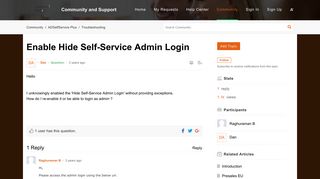 Community | Enable Hide Self-Service Admin Login - ManageEngine ...