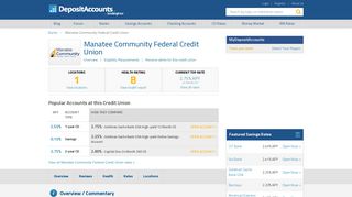 Manatee Community Federal Credit Union Reviews and Rates - Florida
