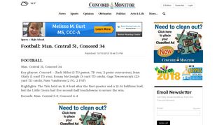 Football: Man. Central 51, Concord 34 - Concord Monitor