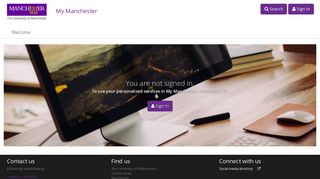 Welcome | MyManchester - My Manchester - University of Manchester