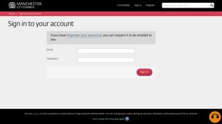 Sign in to your account | Manchester City Council