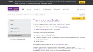 Track your master's application at The University of Manchester