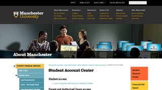 SFS - Student Account Center | Manchester University