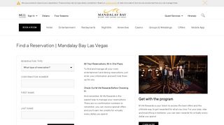 Find Reservation - Mandalay Bay