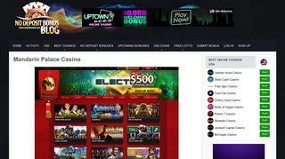 Mandarin Palace Casino - No deposit bonus Blog
