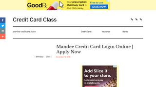 Mandee Credit Card Login Online | Apply Now | Credit Card Class