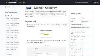 Payment Method - Mandiri ClickPay - Paymentwall