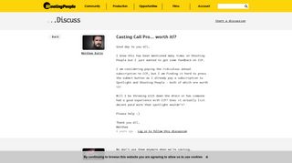Casting Call Pro.... worth it!? : Discuss : Shooting People