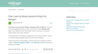 Can I use my library account to log in to Mango? – Mango Languages