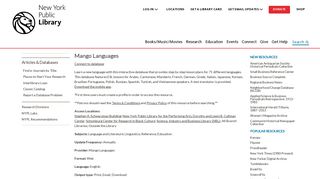 Mango Languages | The New York Public Library