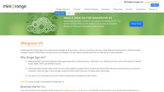 Single Sign On(SSO) solution for Mangrove V5 - miniOrange