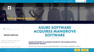 Asure Software Acquires Mangrove Software - Asure Software