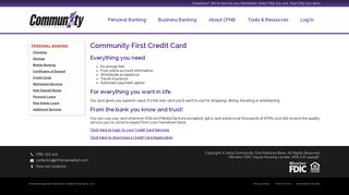 Personal Credit Cards :: Community First National Bank - Manhattan, KS