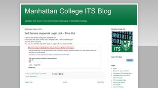 Manhattan College ITS Blog: Self Service Jaspernet Login Link - Time ...