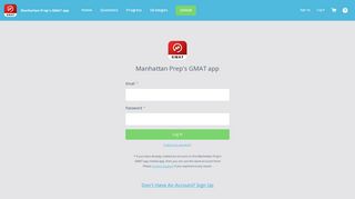 Manhattan Prep's GMAT app - Sign In
