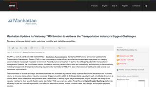 Manhattan Updates its Visionary TMS Solution to Address the ...