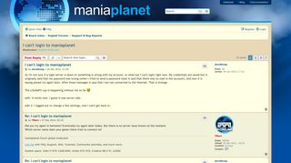 I can't login to maniaplanet - Maniaplanet Forum