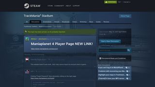 Maniaplanet 4 Player Page NEW LINK! :: TrackMania² Stadium ...