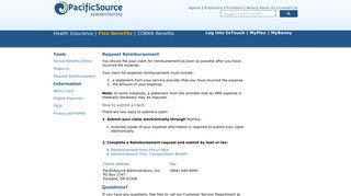 Request Reimbursement - PacificSource Administrators
